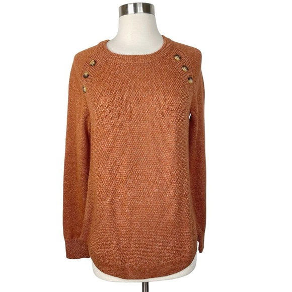 Stitch Fix l Market & Spruce Janice Textured Button Detail Raglan Sweater, Small - Picture 2 of 10
